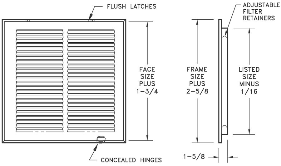 Return Air Grille Sizing Chart